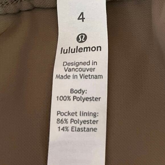 Lululemon On The Fly Olive Green Drawstring Elastic High Waist Mini Skirt Size 4 - Picture 5 of 5